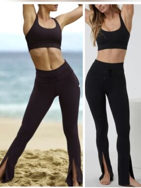 Vuori Daily Split Flare Bootcut Pants NWT Black Drawstring Performance Stretch
